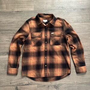 BRIXTON ORANGE FLANNEL PLAID SIZE SMALL RUNS SMALL
